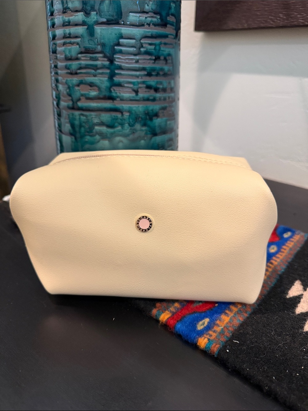 Bulgari Cream Cosmetic Pouch -First Class Emirates Amenity Kit